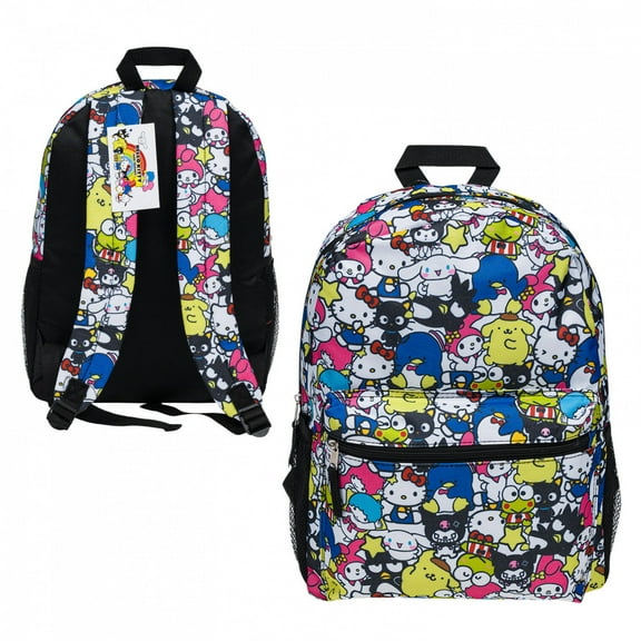 Hello Kitty 888922 16 in. Hello Kitty & Friends Collage Backpack - Multi Color