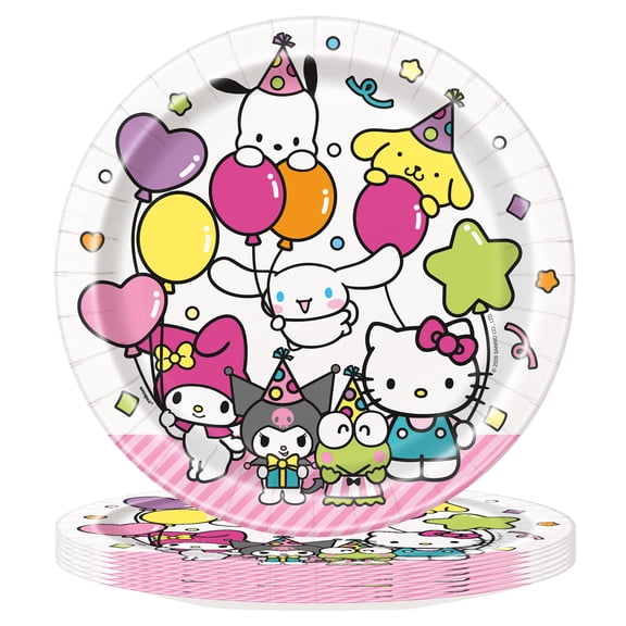 Hello Kitty 8ct 8.5in Multicolor Dinner Paper Plates