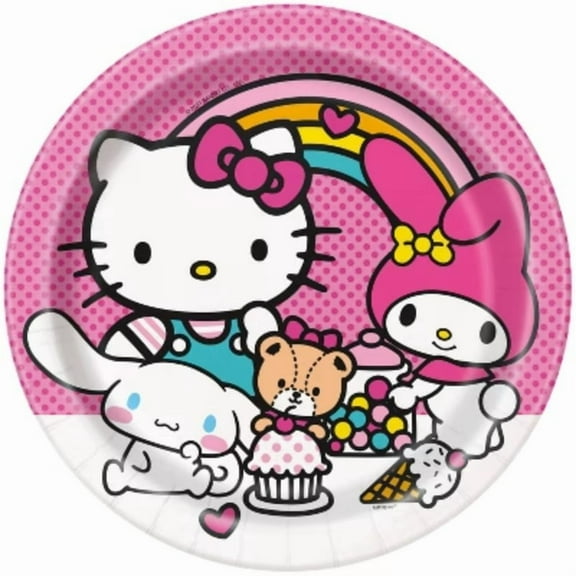 Hello Kitty 9" 8ct Paper Party Dinner Plates