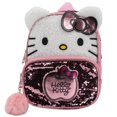 thumbnail image 1 of Hello Kitty 9” Micro Mini Backpack Purse Featuring 3D Ears & Bow, Sherpa & Sequin Material, & Pompom Dangle, Pink, 1 of 7