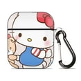 thumbnail image 1 of Hello Kitty AirPods 2nd Generation Protective Case (Hard Shell Black) AirPods Protective Case PC Protective Case Buckle, Compatible with Apple AirPods 2nd Generation Charging Box, 1 of 5