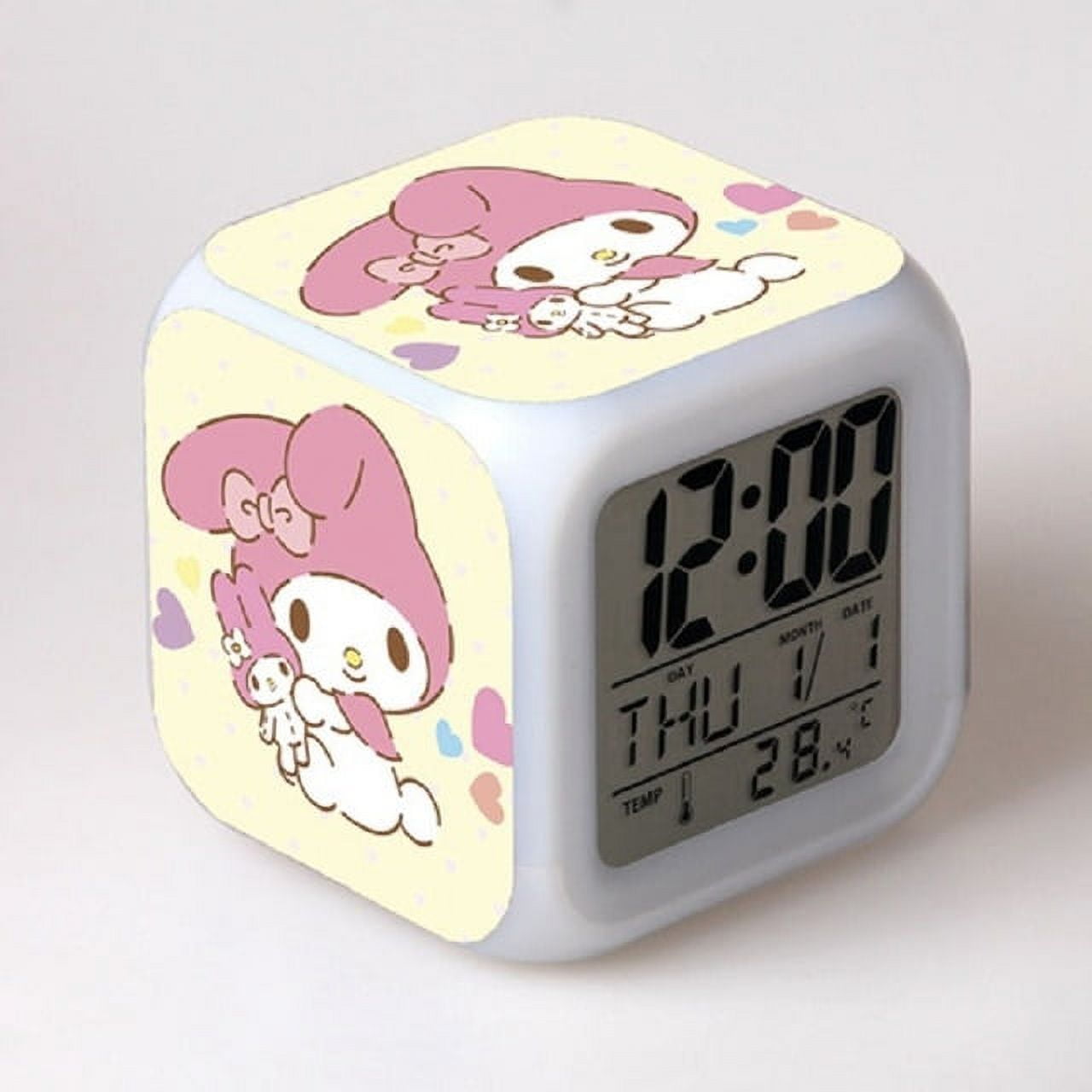 Hello Kitty Alarm Clocks Cartoon Anime Led Clock Children Bedroom Decor