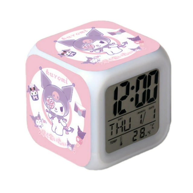 Hello Kitty Alarm Clocks Cartoon Anime Led Clock Children Bedroom Decor