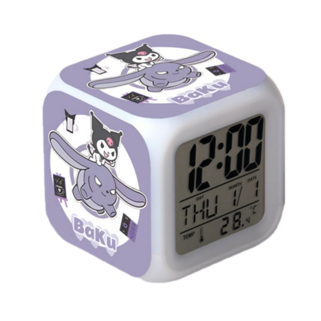 Hello Kitty Alarm Clocks Cartoon Anime Led Clock Children Bedroom Decor