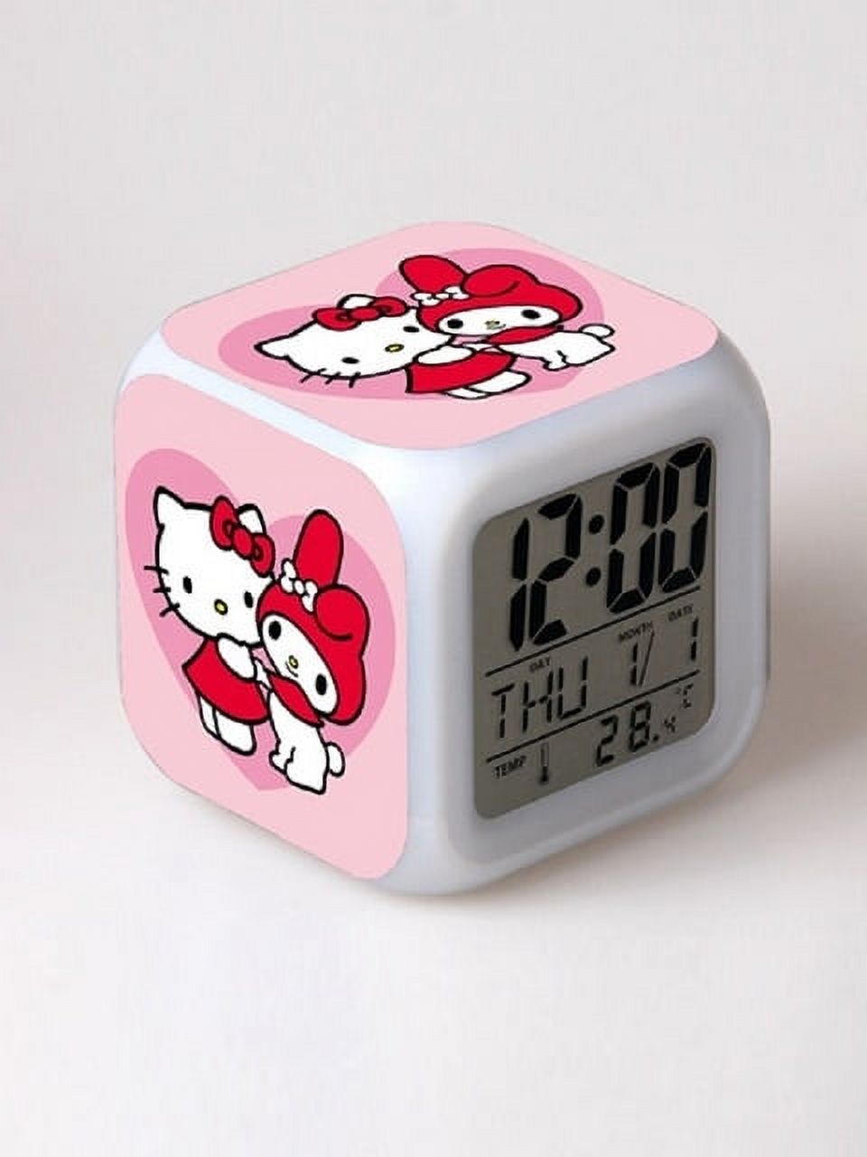 Hello Kitty Alarm Clocks Cartoon Anime Led Clock Children Bedroom Decor  Kawaii Desk Clock Digital Night Light Kids Birthday Gift 