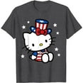 thumbnail image 1 of Hello Kitty American 4th of July Tee Shirt T-Shirt, Dark Heather Color, Size 2XL, 1 of 2