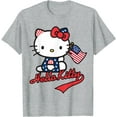 thumbnail image 1 of Hello Kitty American Flag DTG Print Unisex T-Shirt, 1 of 5
