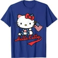 thumbnail image 1 of Hello Kitty American Flag DTG Print Unisex T-Shirt, 1 of 5