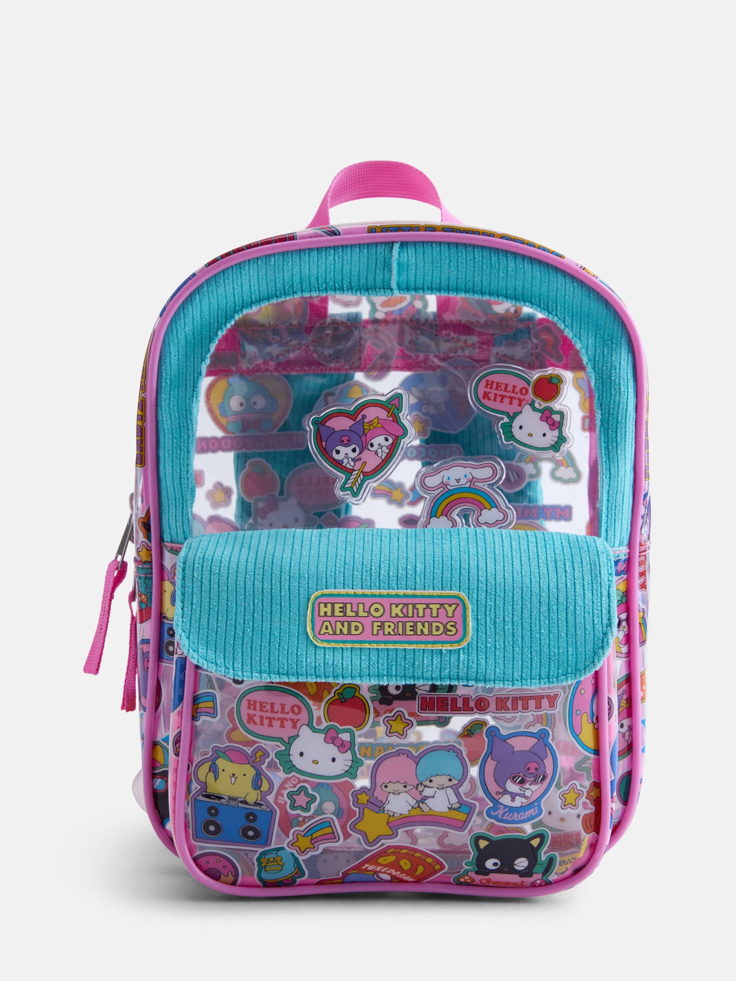 Hello Kitty and Friends Girls 10" Mini Clear Backpack, Teal