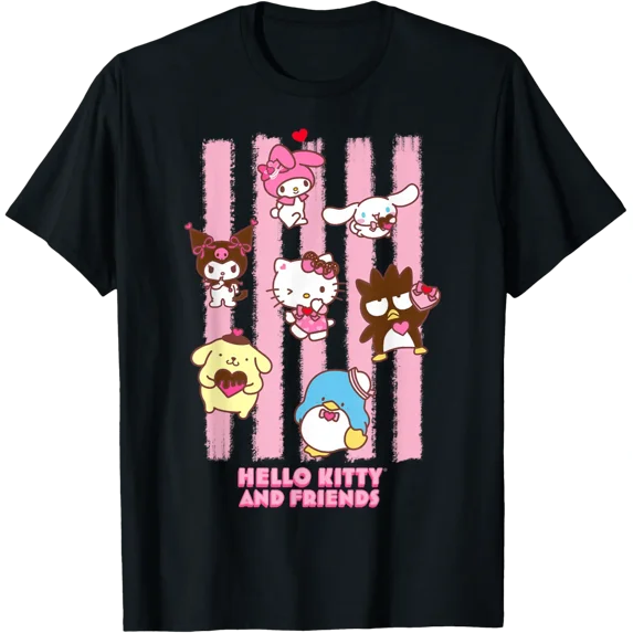 Hello Kitty And Friends My Melody Cinnamoroll Kuromi Stripes T-Shirt