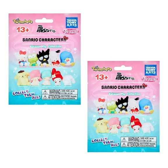 Takara Tomy Hello Kitty and Friends Collectible Sanrio Sleeping Mini Figure Mystery Bag, 2 Pack