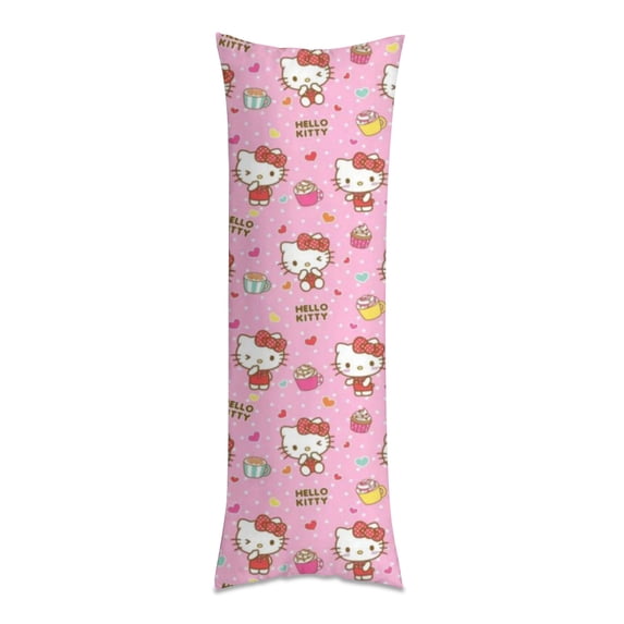 Hello Kitty Anime Body Pillow Cover Ultra Soft Microfiber Pillowcases with Hidden Zipper Closure 20x54inch