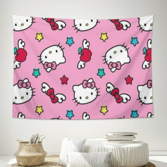 Hello Kitty Anime Poster Tapestry - Large Wall Art Background, Birthday Decoration, Merchandise, Gifts 60" x 50"