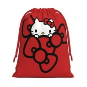 Hello Kitty Anniversary Christmas Gift Bags,Gift Bags,Drawstring Christmas Bags,Reusable Holiday Gift Bags & Party Favor Bags,10.6x7.9in