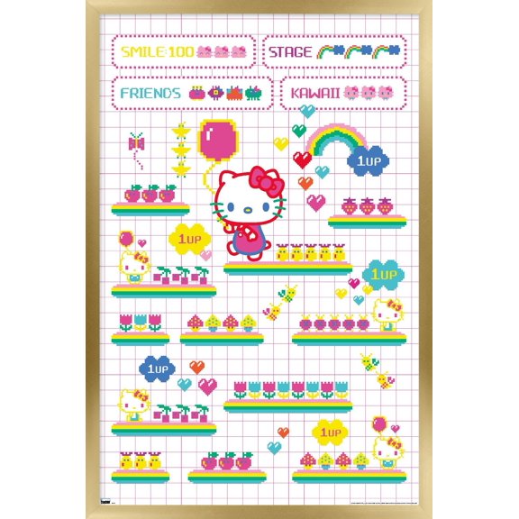 Hello Kitty - Arcade Wall Poster, 22.375" x 34" Framed