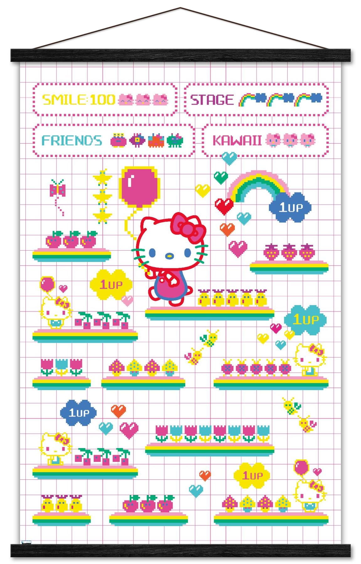 Hello Kitty - Arcade Wall Poster with Magnetic Frame, 22.375" x 34"