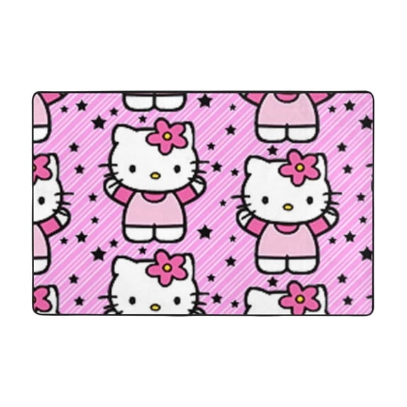 Hello Kitty Area Rugs, Large Carpet, Washable Rug Mat, Flannel Non-Slip Rugs For Bedroom Living Dining Dorm Room Entryway, Home Decor 36"X24"