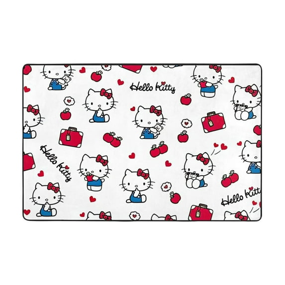Hello Kitty Area Rugs, Large Carpet, Washable Rug Mat, Flannel Non-Slip Rugs For Bedroom Living Dining Dorm Room Entryway, Home Decor 72"X48"