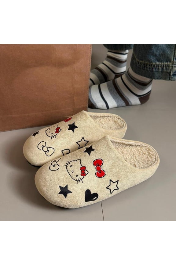 Hello Kitty Autumn Winter Cartoon Anime Slippers Non-Slip House Shoes