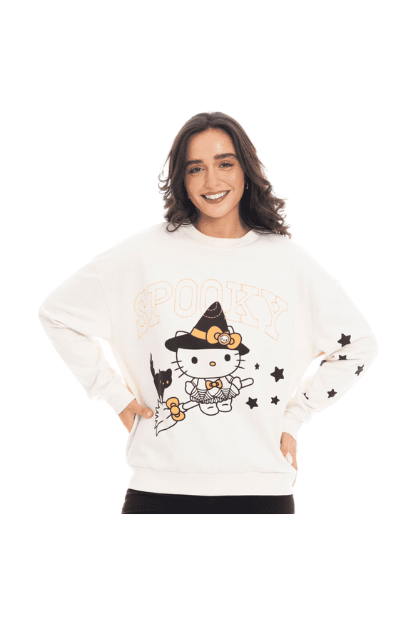 BOO Womens Crewneck Sweatshirt Long Sleeve Fleece Pullover, Size Small