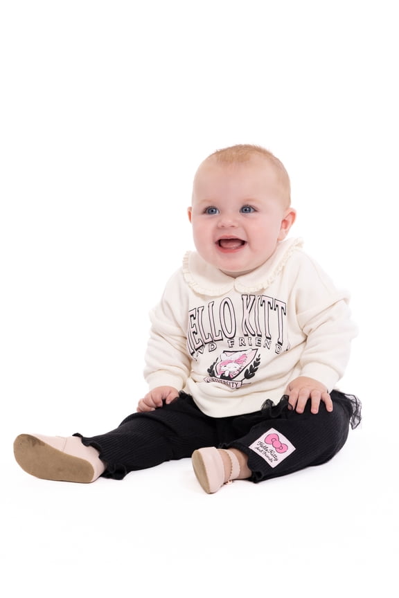 Hello Kitty Baby Girls Long Sleeve Collared Tunic and Leggings Set, 2-Piece, Sizes 0/3M-24M