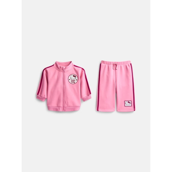 Hello Kitty Baby Girls Baby Girls Full Zip Tracksuit, 2-Piece, Sizes 0/3M-24M