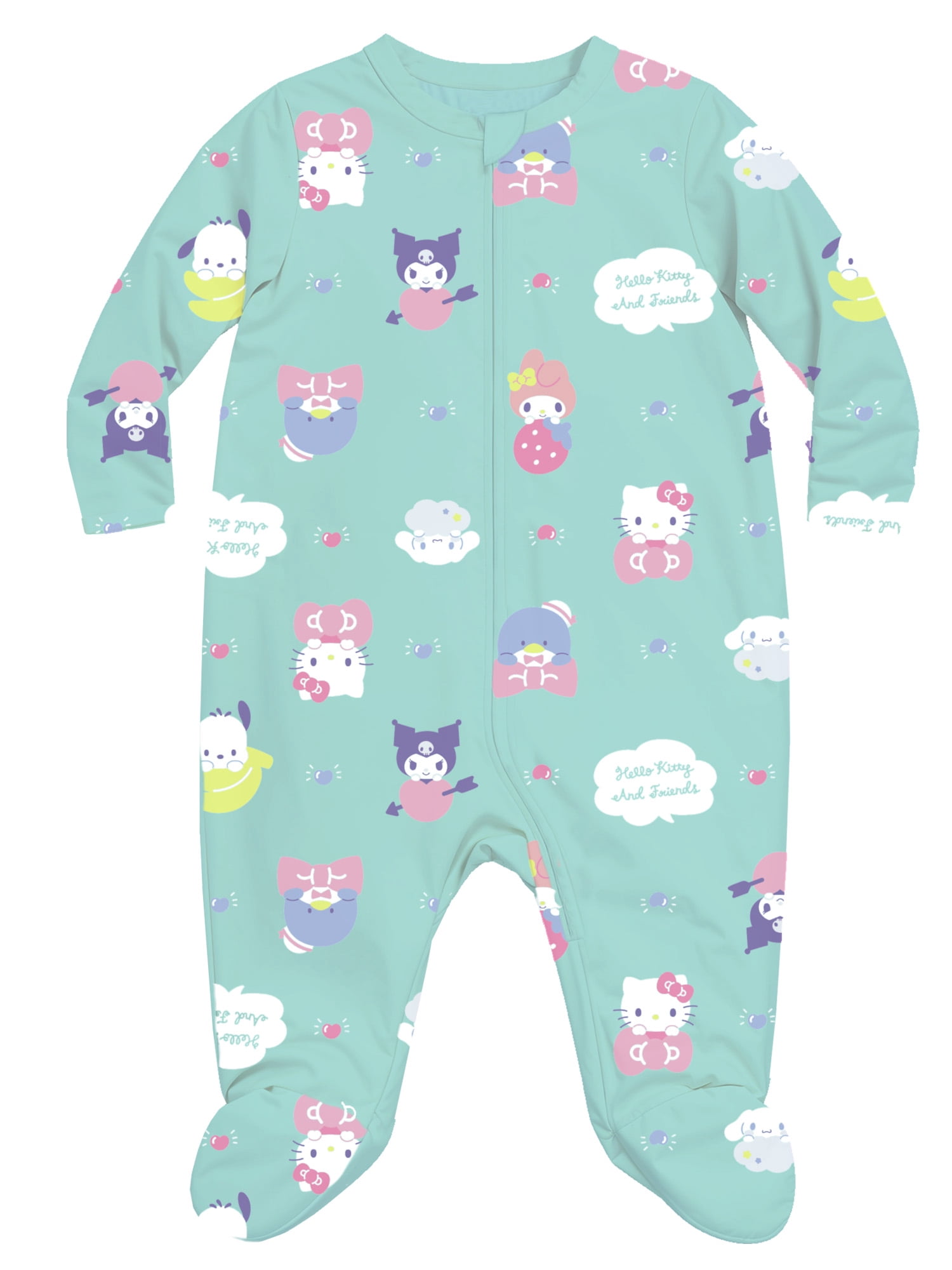 Hello Kitty Baby Girl Printed Long Sleeve Footed Sleep N Play, Sizes Newborn- 9 Months