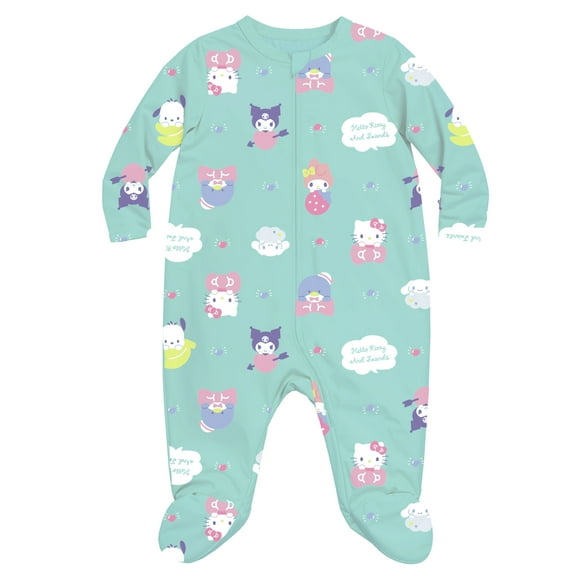 Hello Kitty Baby Girl Printed Long Sleeve Footed Sleep N Play, Sizes Newborn- 9 Months