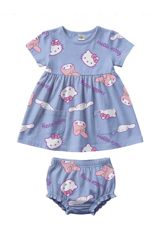 Baby Girl Viscose French Terry Dress and Panty Set, Sizes 0-24 Months