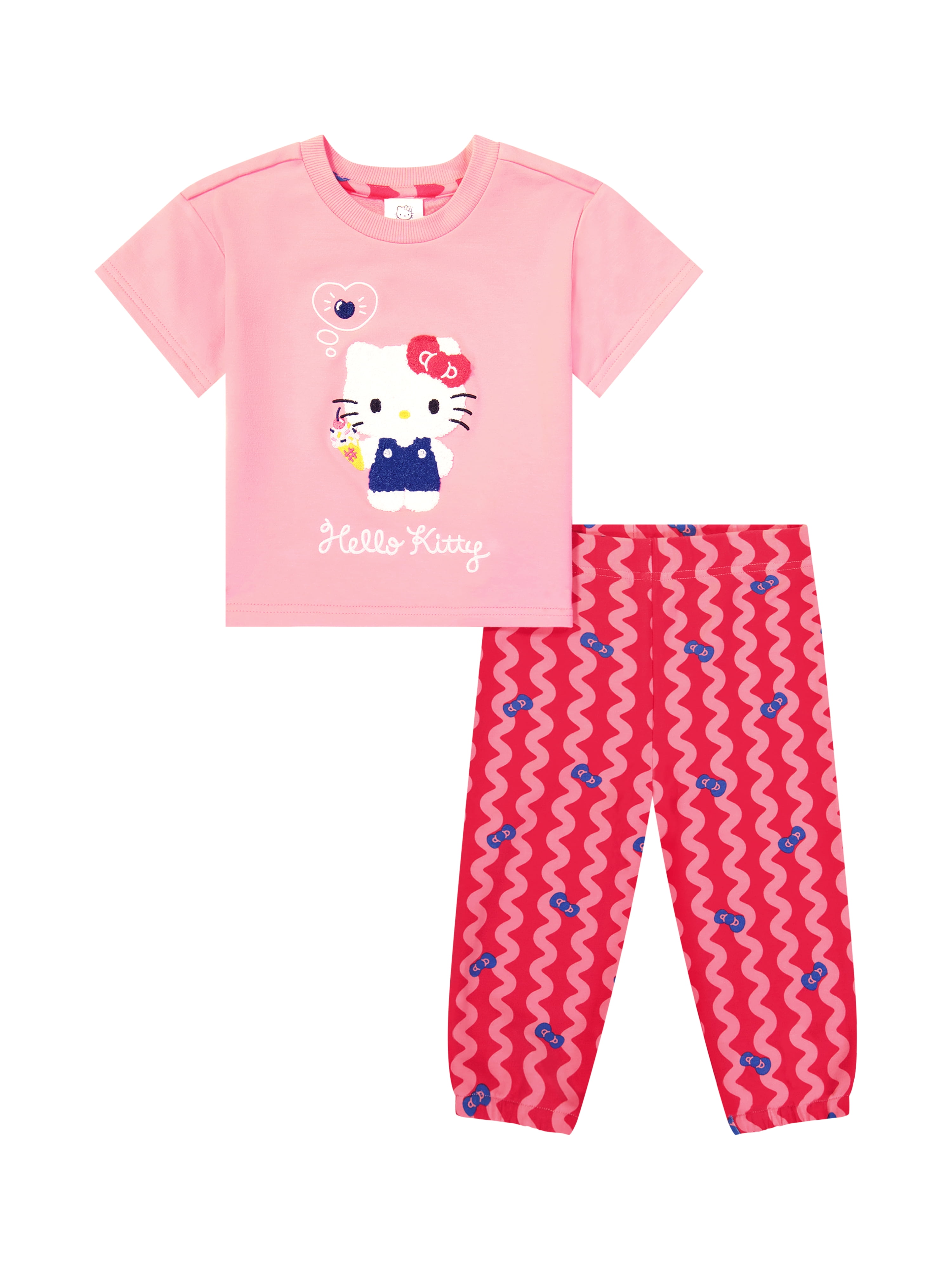 Hello Kitty Baby Girl Viscose French Terry Pant Set, Sizes 0-24 Months