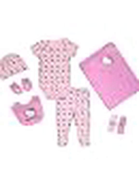 Baby Girls' 10-Piece Layette Gift Set with Blanket, Pink, 3 Months
