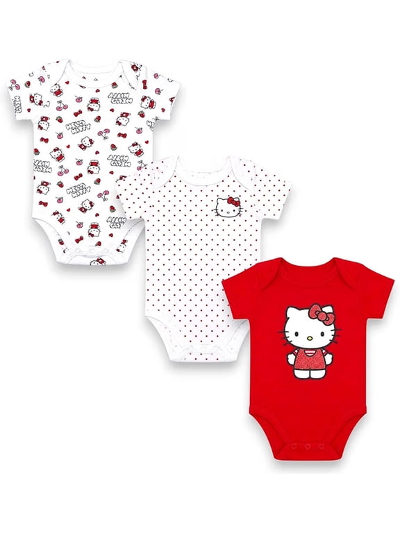 Baby Girls' 3-Pack Short Sleeve Bodysuits, Pink, Infant 0-3 Months