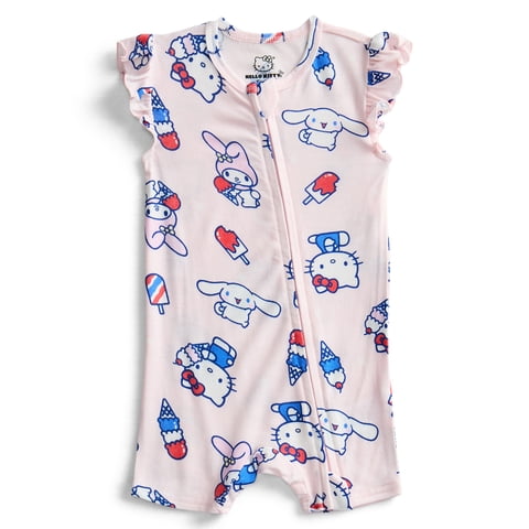 Baby Girls Cozy and Comfortable Patriotic Americana Shortie Romper, Sizes NB-24M