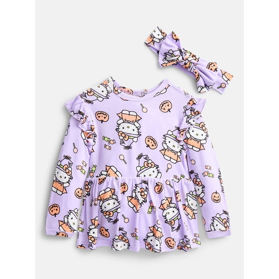 Hello Kitty Baby Girls' Halloween Dress and Headband Set, 2-Piece, Sizes NB-24M