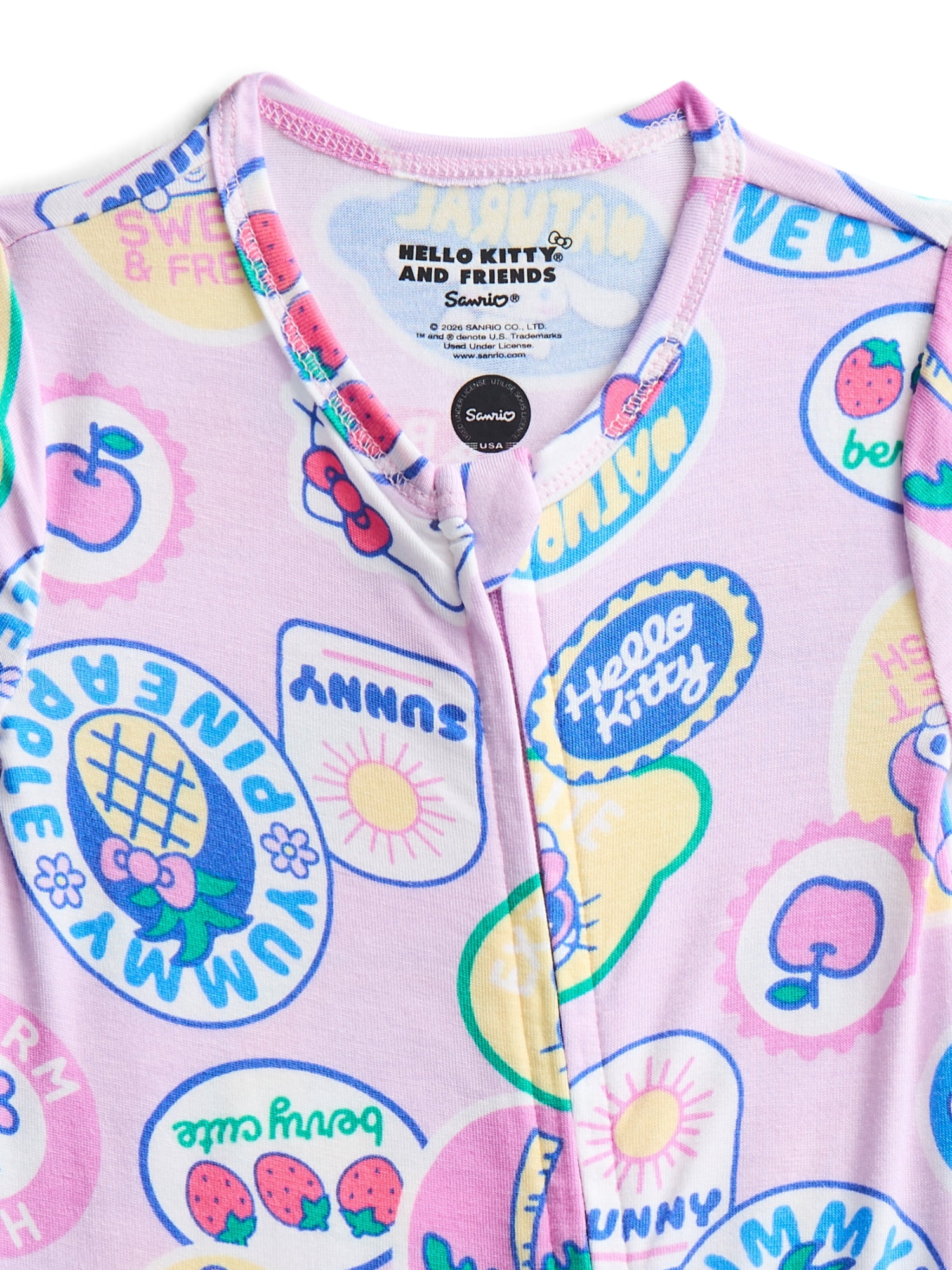 Hello Kitty Baby Girls Printed Viscose Romper Shortie, Sizes NB-24M