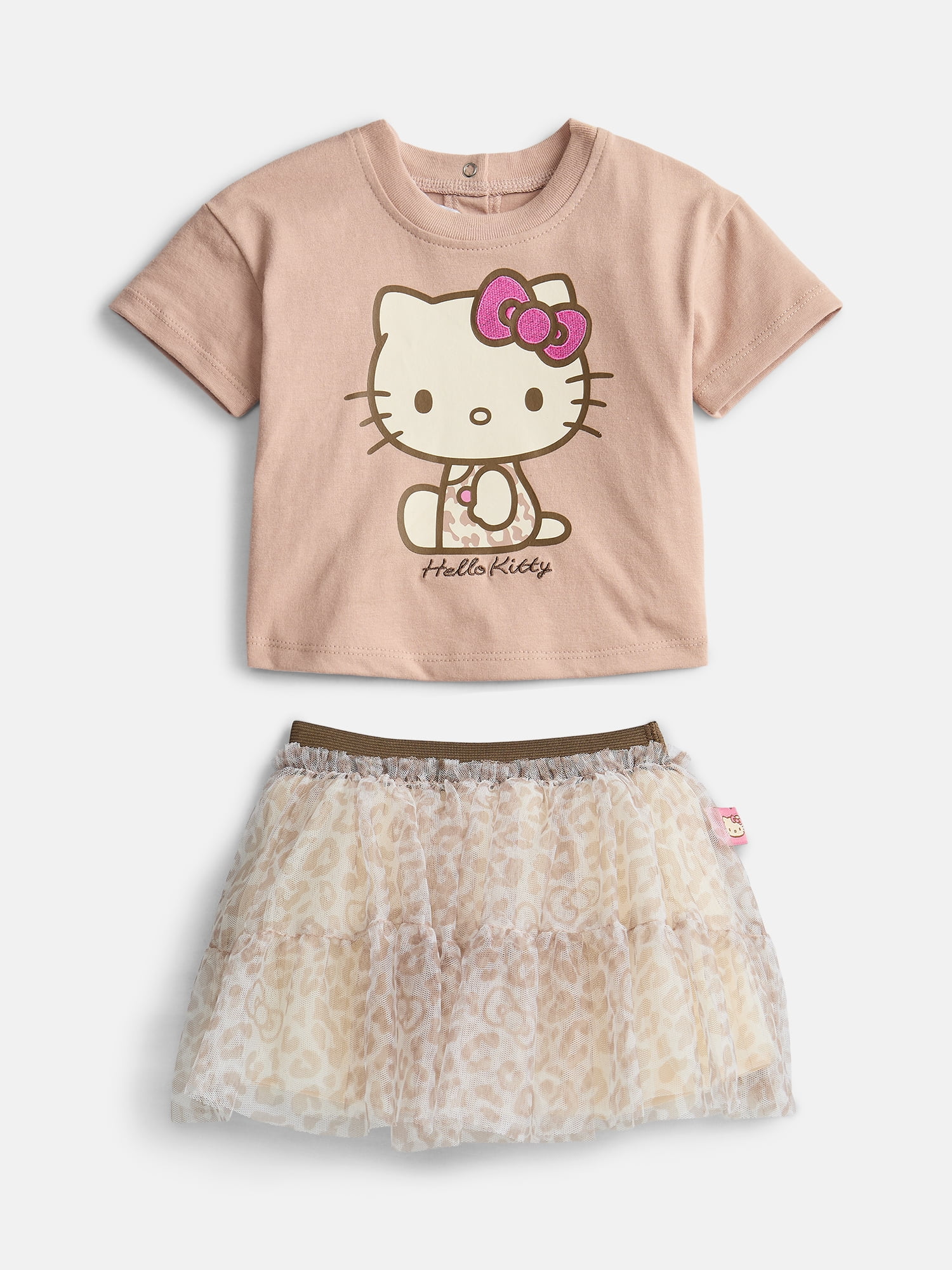 Hello Kitty Baby Girls Graphic Tee with Short Sleeves and Tutu Skirt Set, Sizes 12M-5T