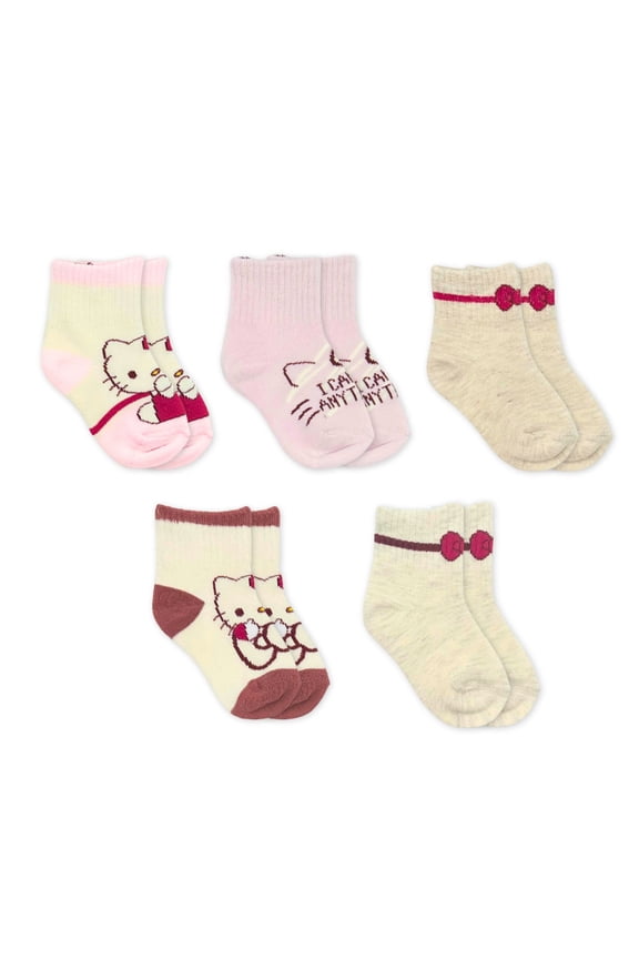 Character Toddler Girl Mid-Crew Socks, 5-Pack, Sizes 12M-4T