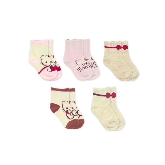 Character Toddler Girl Mid-Crew Socks, 5-Pack, Sizes 12M-4T
