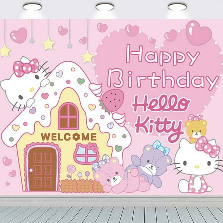 Hello Kitty Background Backdrop Party Supplies Taspestry Wall Decor Banner Post Decor Decorations