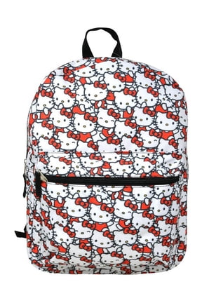 Backpack 16" All-over Print Sanrio Girls White w/ Front Pocket