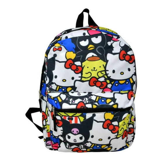 Hello Kitty Backpack 16" All-over Print Sanrio Keroppi Kuromi Melody Girl Black