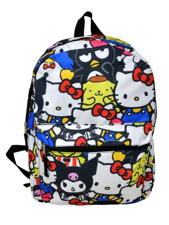 Backpack 16" All-over Print Sanrio Keroppi Kuromi Melody Girl Black