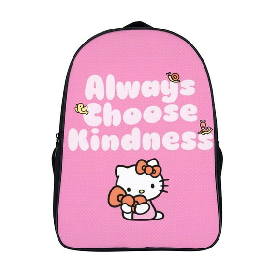 Hello Kitty Backpack 16 Inch Bookbag Casual Daypack Travel Backpacks for Work Hiking Camping