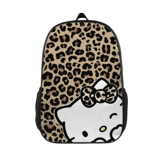 Hello Kitty Backpack Large Capacity Multifunctional 17 Inch Cute Hello Kitty Bookpack for Men Women Teenager School Hiking Camping Travel