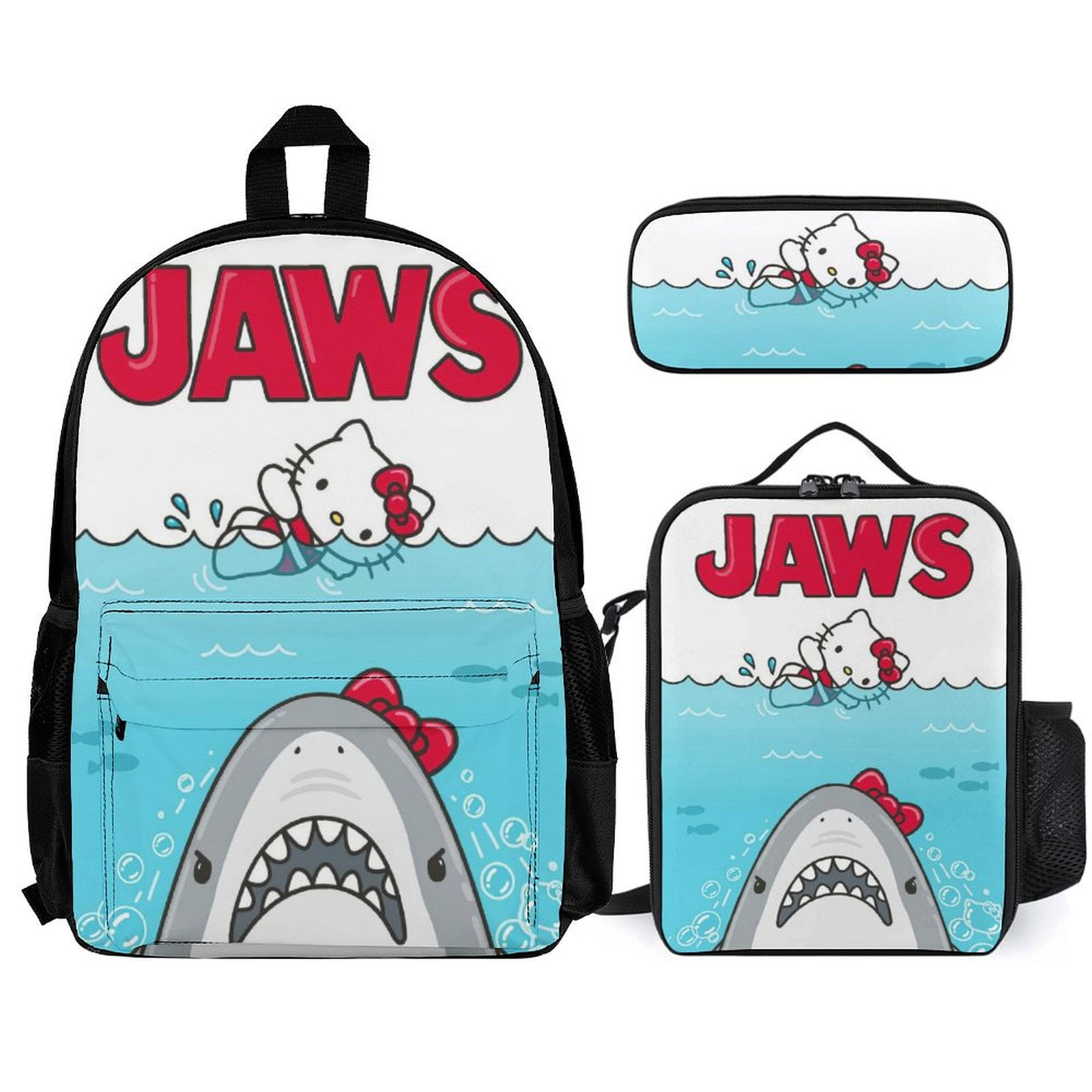 Hello Kitty Backpack Set, Backpack with Lunch Box and Pencil Case 3pcs ...