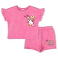 thumbnail image 1 of Hello Kitty Badtz-Maru Cinnamoroll Hello Kitty French Terry T-Shirt and Shorts Outfit Set Toddler to Big Kid, 1 of 5