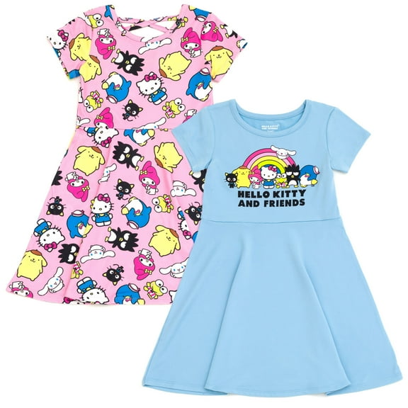 Hello Kitty Badtz-Maru Keroppi 2 Pack Skater Dresses Toddler to Big Kid