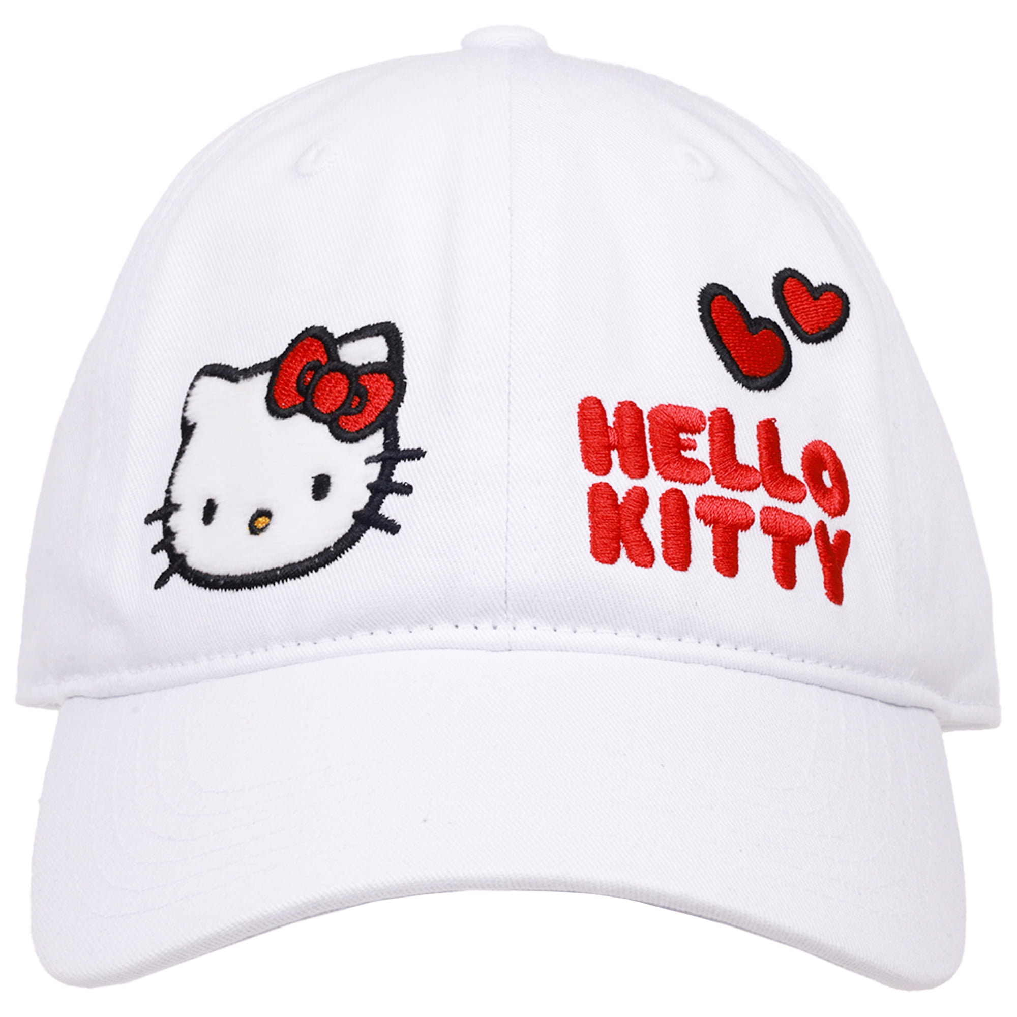 Hello Kitty Baseball Cap, Women's Dad Hat with Flat Brim and Faux