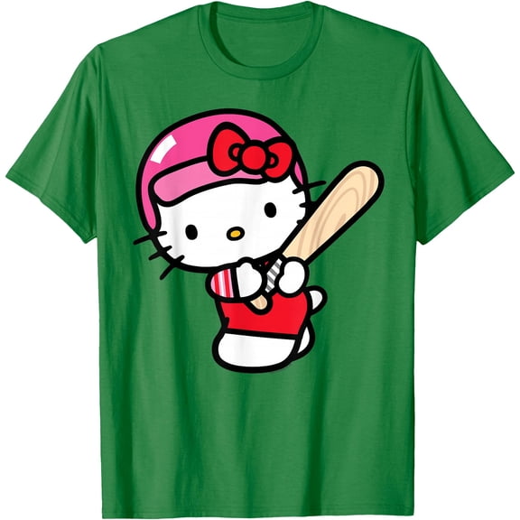 Hello Kitty Baseball Cute DTG Print Unisex T-Shirt,Irish Green Color,Size 3XL
