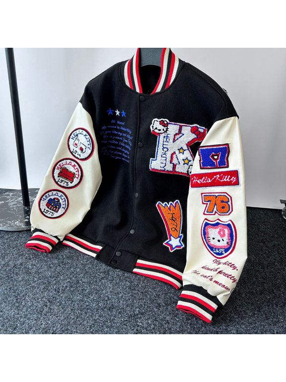 Hello Kitty Baseball Jacket Coat Men Women Sport Motorcycles Coats Gift